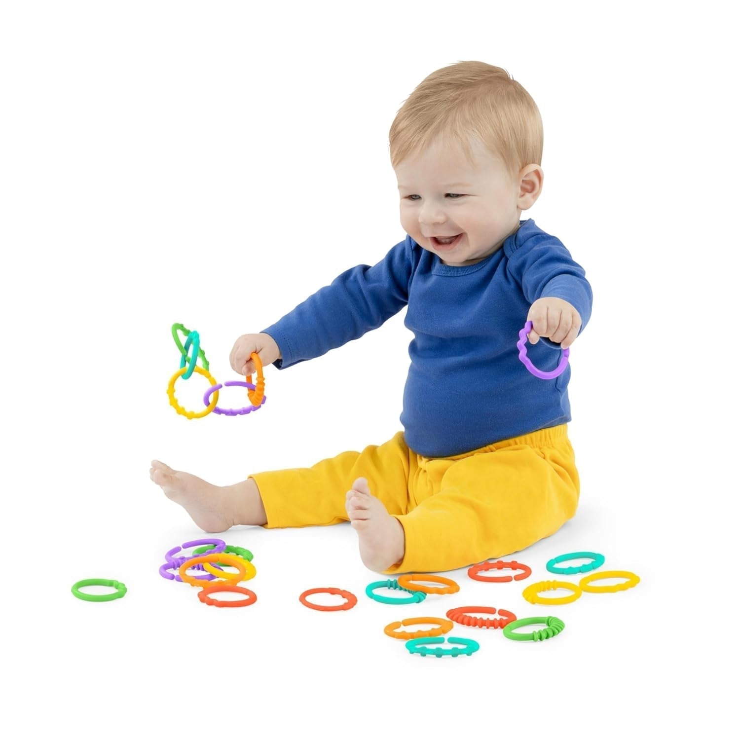 Heldere start, Oball, verbindingsschakels voor wandelwagenketting, veel schakels, opvouwbaar, gemakkelijk te bevestigen, gemakkelijk schoon te maken, perfect voor op reis Bebe Toys Naty Shop