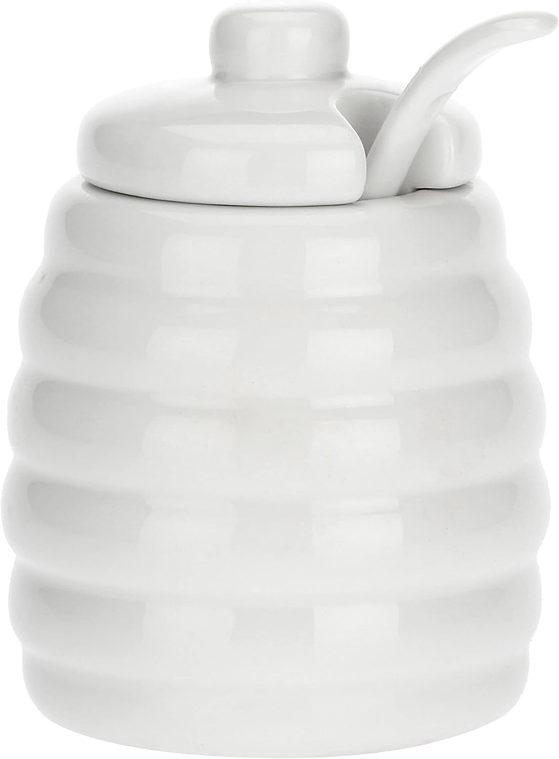 la Porcellana "Huishoudelijke suikerpot met lepel, geschenkdoos, wit"