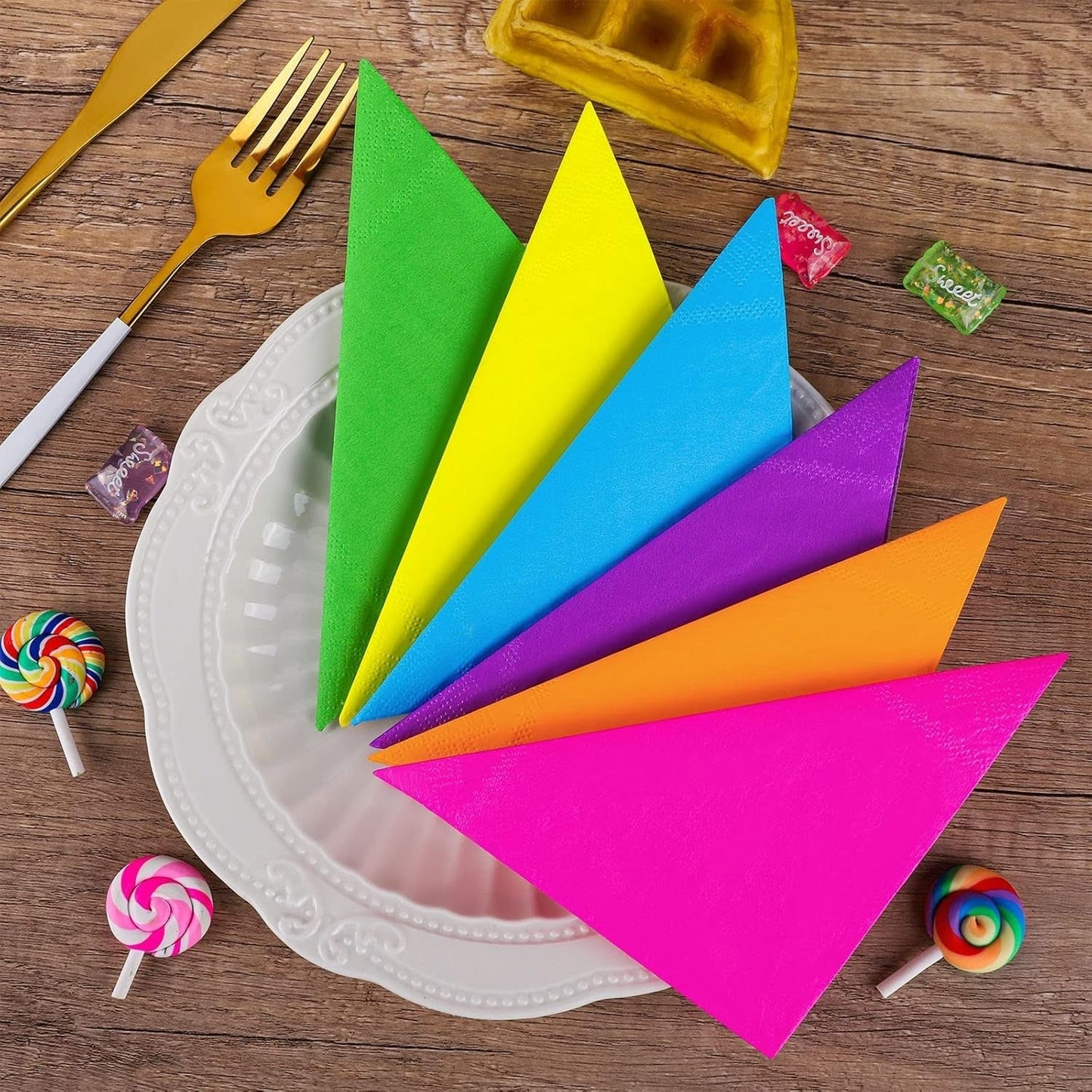 120 stuks cocktailservetten papieren servetten 2-laags feestaccessoires 6 kleuren