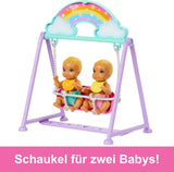 Barbie Skipper-pop en kinderkamer met accessoires, inclusief tweelingpoppen, 1 wieg, 1 schommel, 1 schommelstoel en meer, HXM99 Naty Shop Dolls