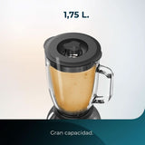 Cecotec Standmixer Power Zwart Titanium 2200MAX Smooth, 2200 W Maximale Leistung, 6 Klingen Aus Edelstahl, Ice-Crush-Funktion, Turbo- en Smoothie-Funktion, Autoclean-Funktion Kitchen Naty Shop