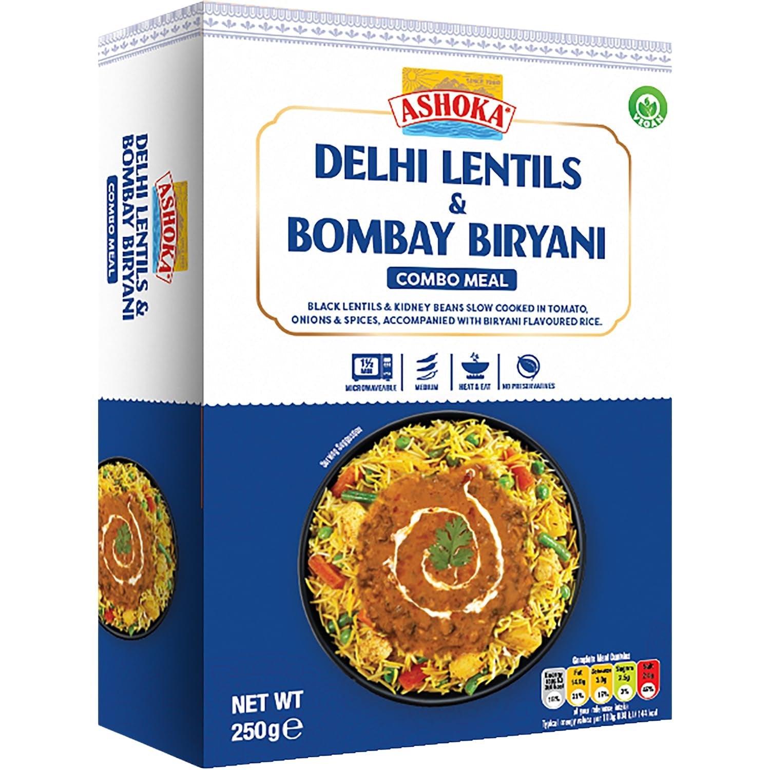 ASHOKA - Instant Delhi-linzen en Bombay Biryani - (1 x 250 g)