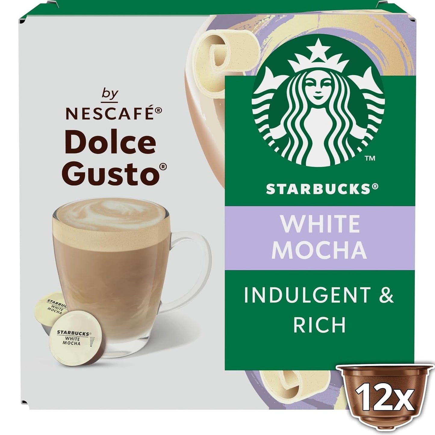 STARBUCKS Witte Mokka van Nescafé Dolce Gusto Kaffeekapseln 6 x 12 (72 Kapseln)