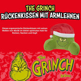 Grinch Kussen - Rugkussen voor bed en bank, rugsteun met armleuningen, leeskussen voor rug, nek en hoofd, groen, 40 x 38 cm