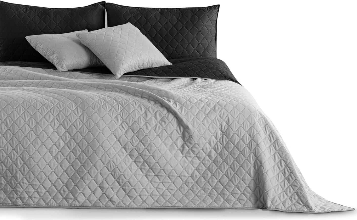 Decoking Sprei 200 X 220 Cm Grafiet Antraciet Zilvergrijs Tweezijdige sprei gemakkelijk te onderhouden Axel Bedden en Dekens Besuche den DecoKing-Store Axel Zilver Zwart 200 X 220 Cm