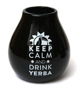 Yerba Mate Theeset voor Twee 150G | Mate thee met guarana en fruit | Losse blad Yerba Mate thee | Zwarte Matte Keramische Beker 350 ml | Stalen rietje Bombilla Liza 19 cm