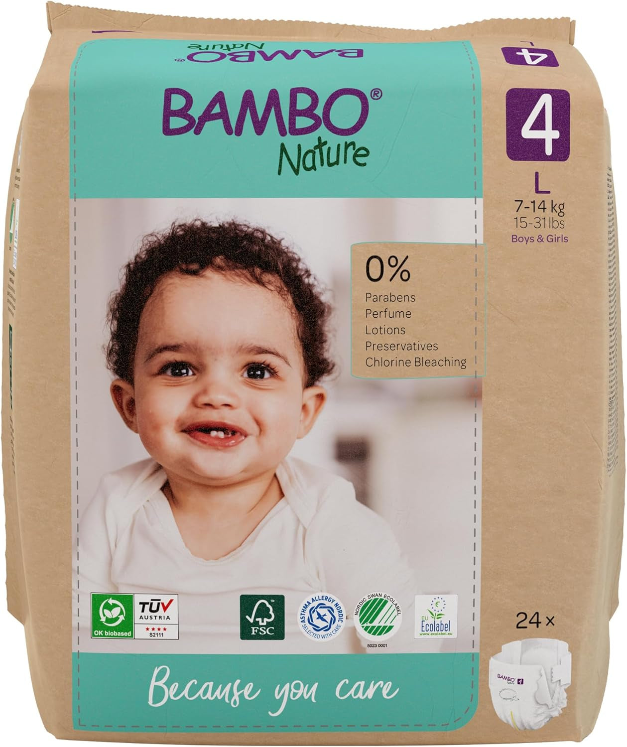Bambo Nature Babyluiers, maat 1 (2-4 kg), maanddoos van 132 stuks | Premium luiers met verbeterde lekbescherming | Ultiem comfort en vrijheid voor pasgeborenen | Dermatologisch geteste luiers