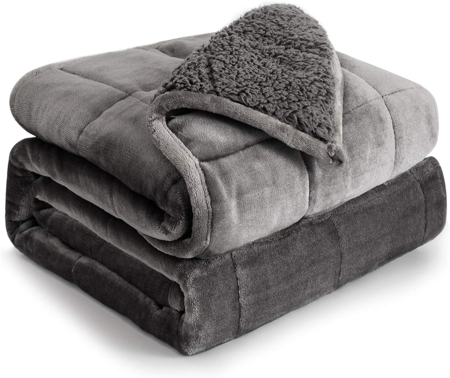 Cottonblue verzwaarde deken 6,8kg Queen size flanel Shaggy Sherpa verzwaarde deken voor volwassenen Comfortabele verzwaarde dekens voor rustgevend en ontspannend Zware dekbedden 152,4 X 203,2 Naty Shop Quilts & Quilts Grijs 48 X 72 15 Lb