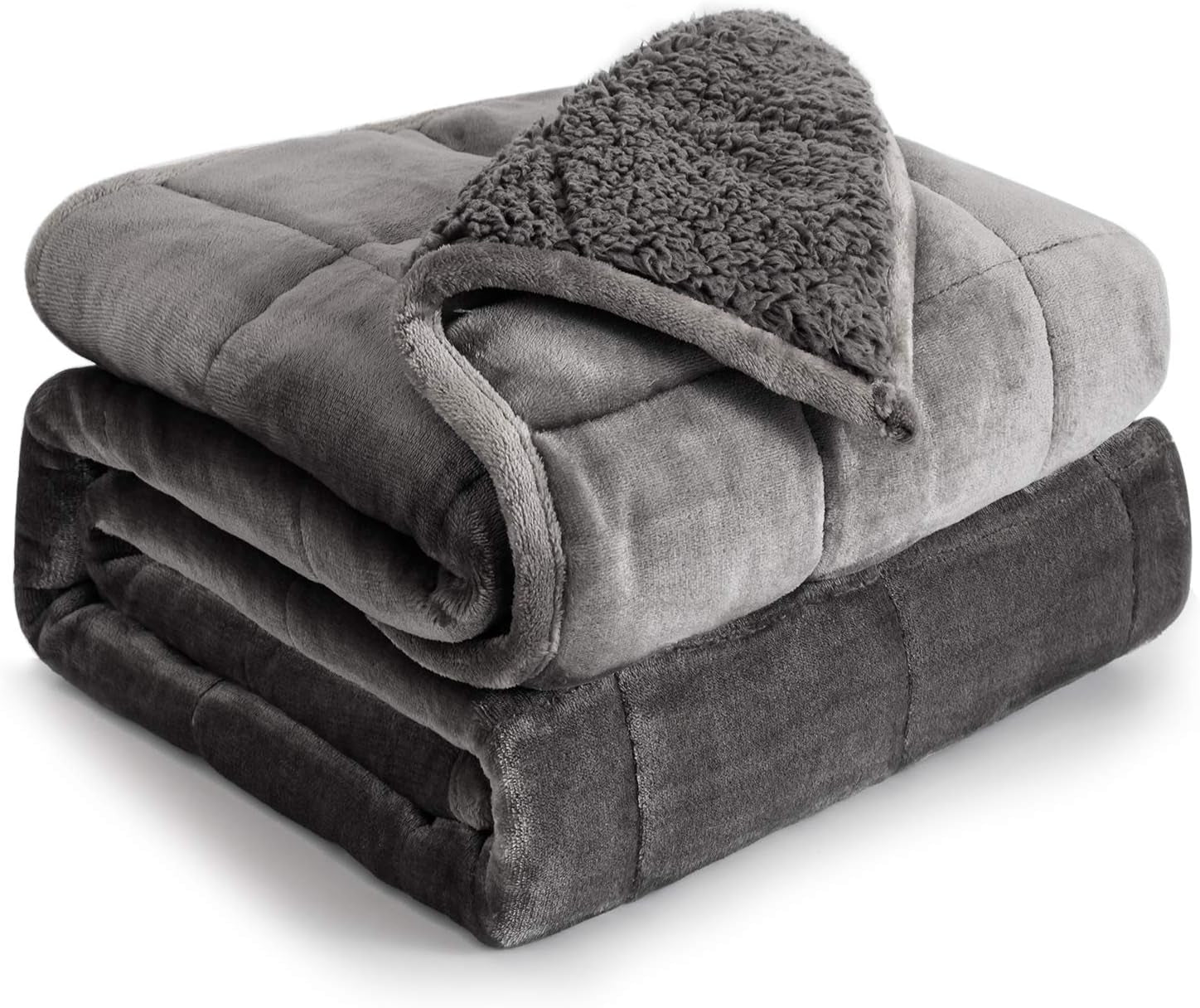 Cottonblue verzwaarde deken 6,8kg Queen size flanel Shaggy Sherpa verzwaarde deken voor volwassenen Comfortabele verzwaarde dekens voor rustgevend en ontspannend Zware dekbedden 152,4 X 203,2 Naty Shop Quilts & Quilts Grijs 48 X 72 15 Lb