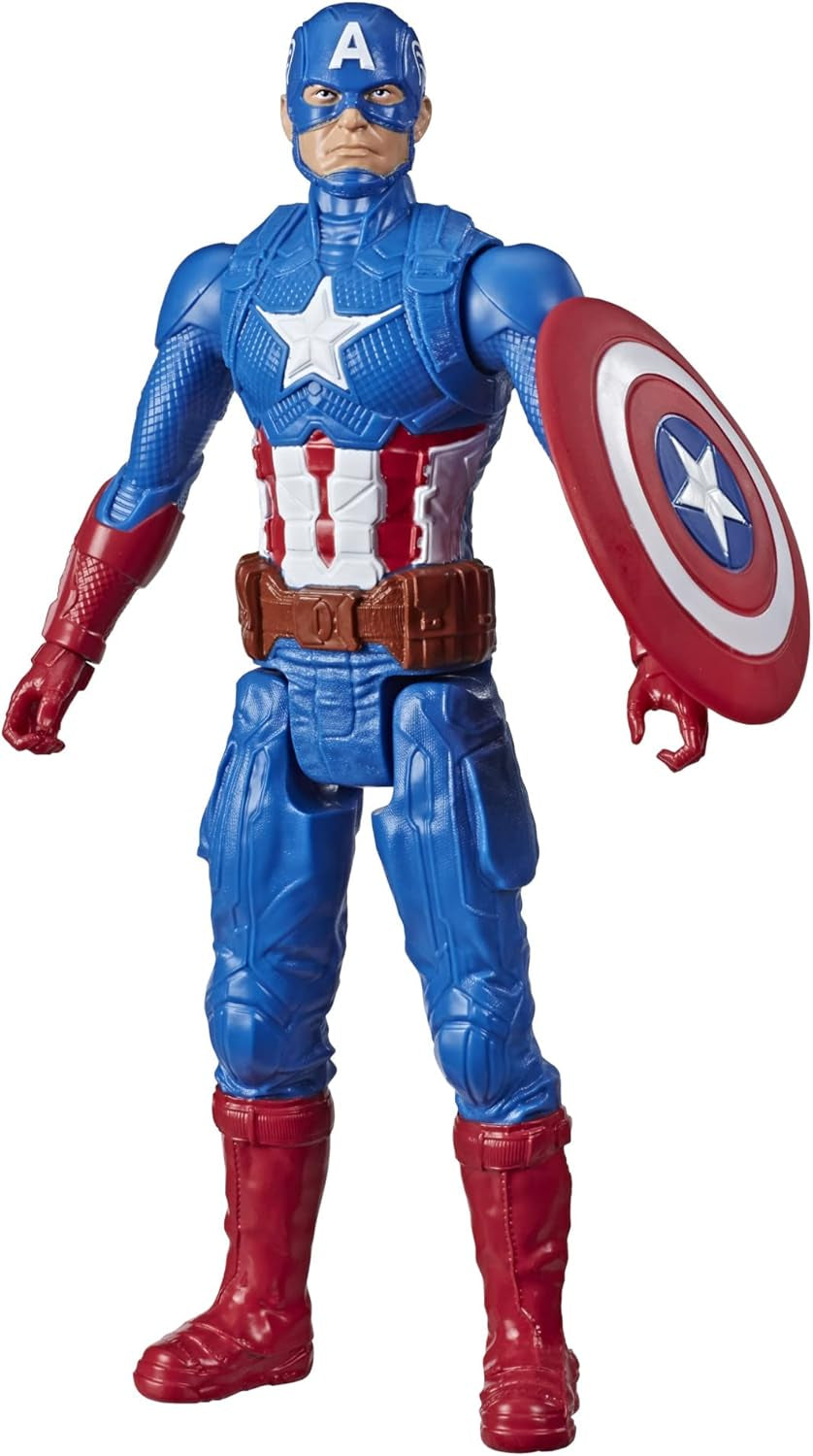 Marvel Avengers Titan Hero Series Blast Gear Captain America-actiefiguur 30 cm groot speelgoed voor 4+ jaar oud Blauwe actiefiguren Naty Shop Standaardtitel