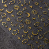 JMEOWIO Nagelsticker Mond Stern 9 Blatt Nail Art Sticker Selbstklebend Nagelaufkleber Bunter Decoratie Nageldesign Zubehör