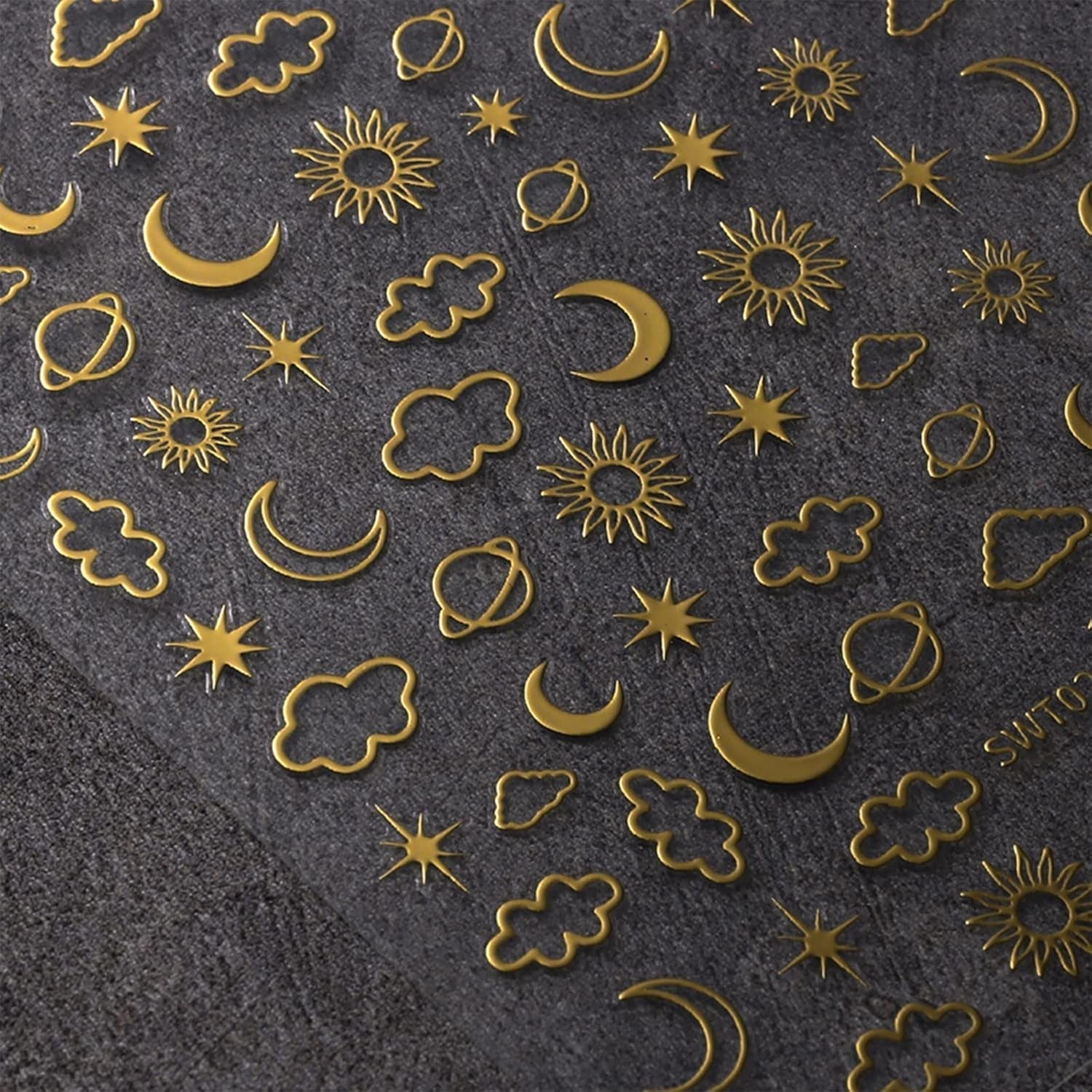 JMEOWIO Nagelsticker Mond Stern 9 Blatt Nail Art Sticker Selbstklebend Nagelaufkleber Bunter Decoratie Nageldesign Zubehör