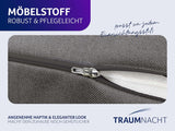 Leeskussen Traumnacht Cosy Rugkussen, 70 x 40 cm donkergrijs, afneembare en wasbare hoes van 100% polyester, praktisch zijvak, Oeko-Tex gecertificeerd, geproduceerd volgens Duitse kwaliteitsnormen