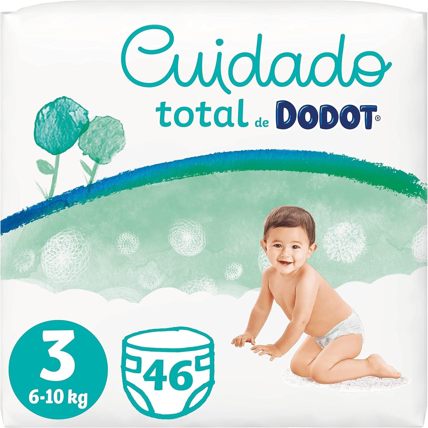 Total Care luiers, maat 3, 46 luiers, zachte huidbescherming, met plantaardige materialen