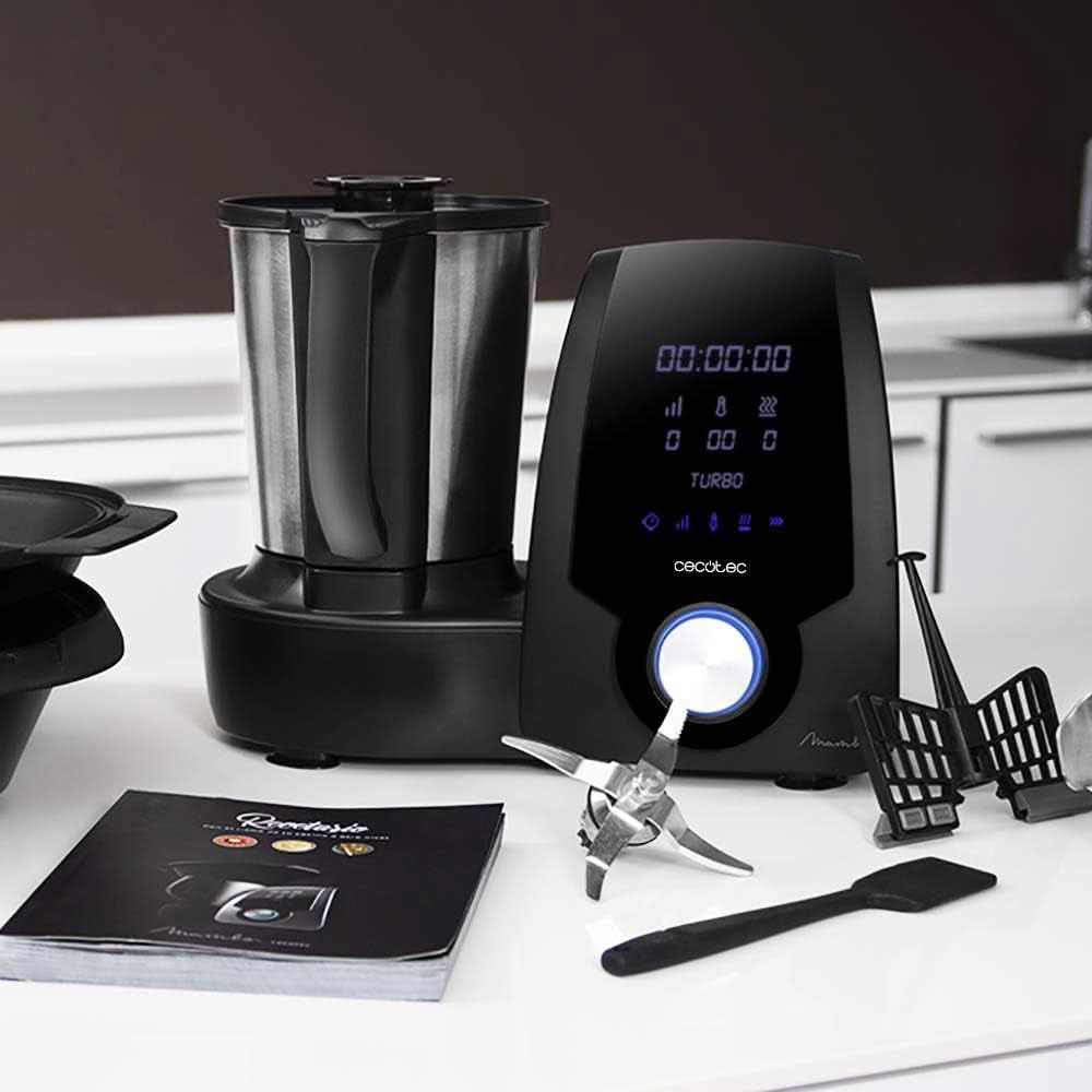 Cecotec Mambo 6090 Multifunctionele keukenmaschine, 1700 W, 23 functies, Krug Mit Fassungsvermögen 3,3 l, 3 Teller Gleichzeit, 10 Geschwindigkeitsstufen, Timer Keukenrobots en Mixers Naty Shop