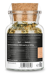 Ankerkraut Gurkensalat, 60 g in een kurkglas, Würze Gherken-Salat Ganz Einfach, Zuckerfrei und Ohne Gesmackverstärker, Mischung würzender Ingredient für Salat