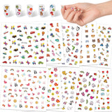 Nagelstickers voor kinderen Meisjes 600+ ontwerpen Dieren Fruit Dinosaurussen Auto's Bloemen 3D Zelfklevende nagelstickers voor kinderen Verjaardagsfeestje Thee Nagelsalon en Spa Cadeau