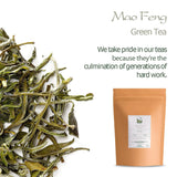 Mao Feng Huangshan Groene Thee - Beroemde Chinese thee uit Huang Shang - Maofeng Gele Bergen Groene Theebladeren China Mao Feng Thee Biologische Groene Thee Chinese Groene Thee Groene Thee