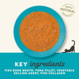 Applaws 100% natuurlijk kattennatvoer - visgratensoep met tonijn, 12 filterzakjes x 85 g