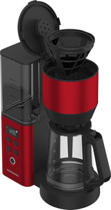 Digitale espressomachine met filter GRUNDIG KM8440, rood, 1000 W, 1,25 liter