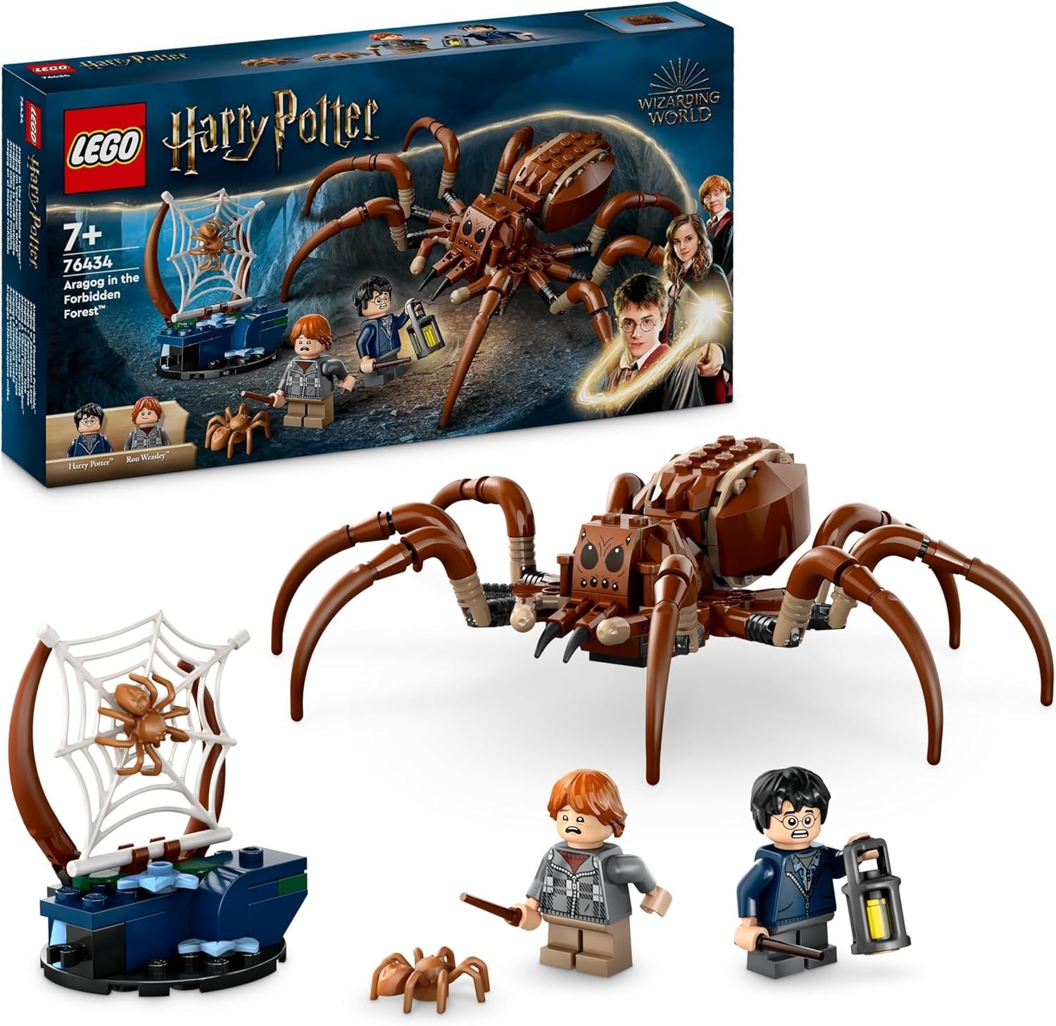 LEGO Harry Potter Aragog in het Verboden Bos Spider Fantasy Speelset Mythisch wezen 2 Minifiguren Magisch cadeau voor jongens, meisjes en fans 7+ 76434 Bouwsets Bekijk de LEGO-Store standaardtitel