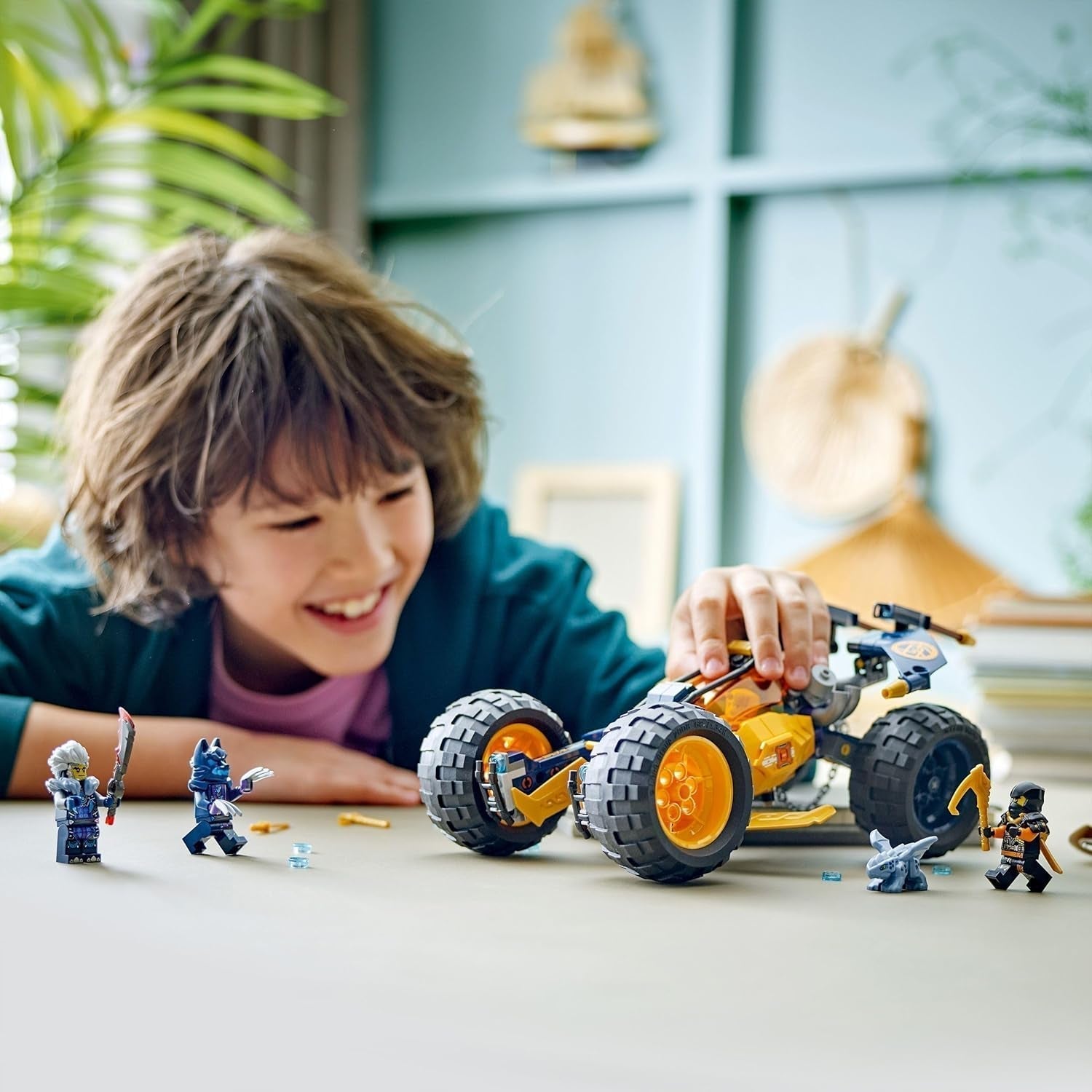 LEGO NINJAGO Arin's Ninja off-road buggy, ninja speelgoed met auto, draak en 4 minifiguren, buggy model avonturenset voor kinderen, verjaardagscadeau voor jongens en meisjes vanaf 7 jaar oud 71811 Bouwsets Beuche in LEGO-Store