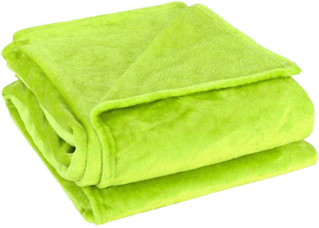 Sourcing Map Gezellige dekendeken sprei Zachte en warme fleecedeken als bankdeken Sofadeken Woonkamer- en knuffeldeken Zachte pluche wollen deken Oranje 150X200Cm Bedden en dekens Besuche den uxcell-Store Geel, groen 70 "X78"