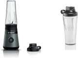 Bosch Mini-Standmixer Vitapower Serie 2 MMB2111S, Highspeed-Mixer, Bis Zu 40.000 Rpm, Tritan Togo-Flasche 0,6 L, Trinkdeckel, Bruchsicher, Spülmasch.Geeignete Teile, 450W, Silber/Schwarz Kitchen Naty Shop Bundle Mit Togo-Flasche Silber / Schwarz
