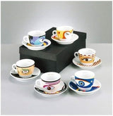 Zeller 26510 Espressokopjesset, 12-delig, Magic Eyes, wit