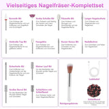 Draadloze elektrische nagelvijl - 35000 RPM voor gelnagels, 12 in 1 professionele nagel- en acrylnagelvijl, manicure- en pedicureset met 5 snelheden