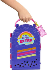 Barbie Extra Mini's, Extra Minipop en Boutique Speelset, Kledingkast met Kasten, Planken, Spiegels, 360 Platform, Extra Minipop met Roze Haaraccessoires, HHN15