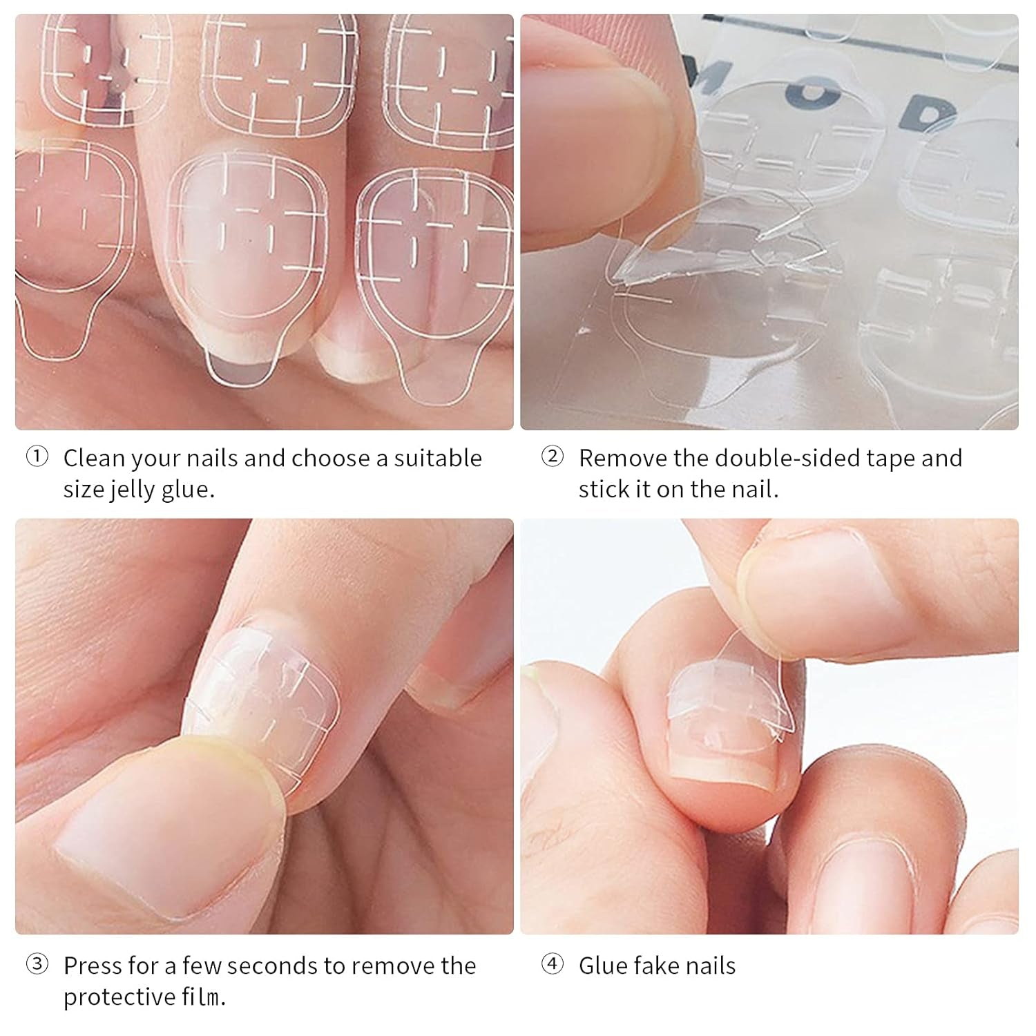 360 stuks doorzichtige zelfklevende nagelstrips nagellijm dubbelzijdig zelfklevende strips doorzichtige DIY manicure decoratie