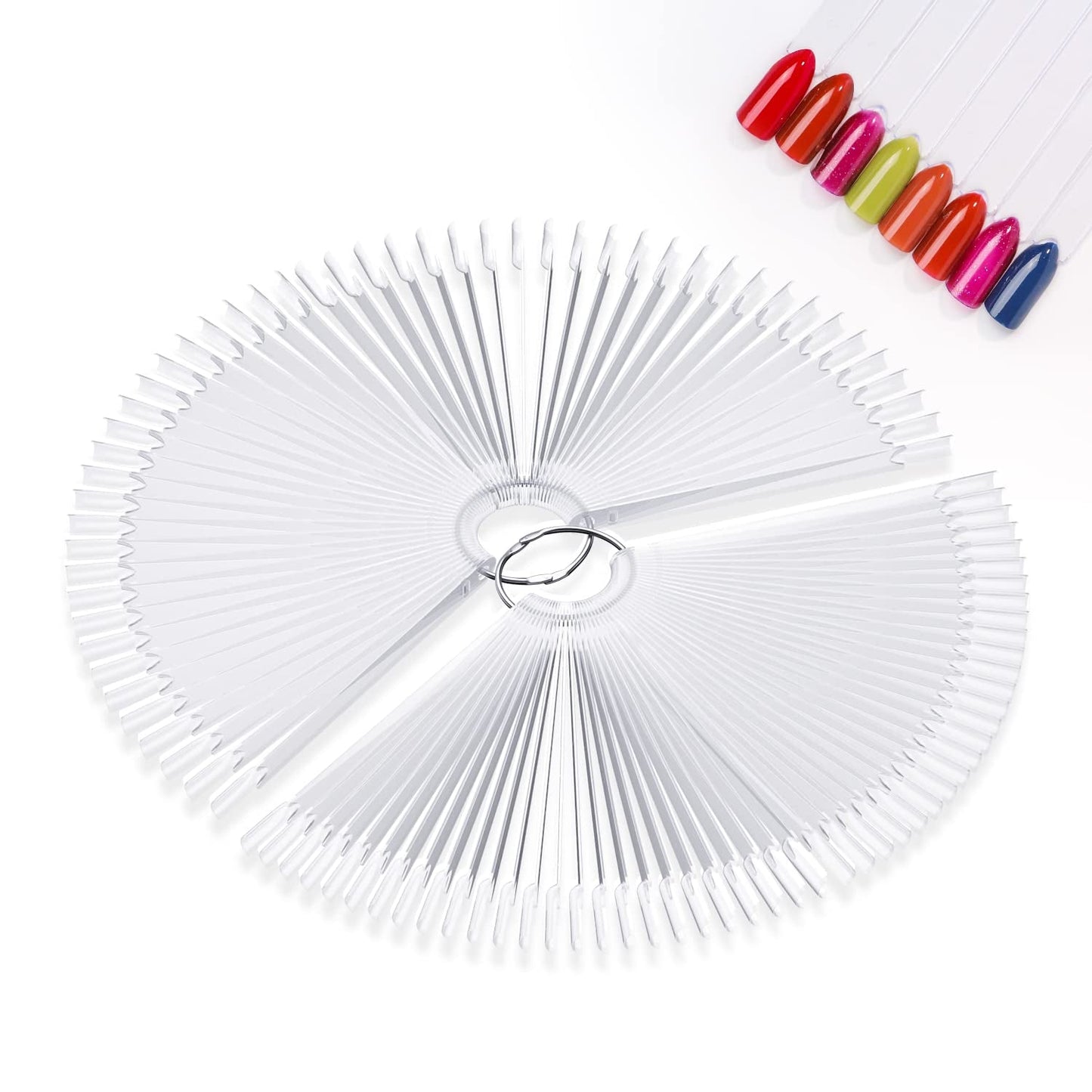 100 stuks Nail Art Tips Ring Stick, Nagelspitzen Nagel Display Transparante Nägel Kunstspitzen Sticks, Nagelkunst Praxis Für Nagelstudio en Anfänger Display DIY Nail Art Tips