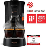 PHILIPS Senseo Select capsule-espressomachine met selectie van koffieintensiteit en geheugenfunctie, gemaakt van gerecycled plastic, kleur: zwart (CSA240/60)