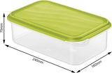 Rotho Rondo voedselbewaarpot 1,5l met deksel, BPA-vrij plastic (PP), transparant/groen, 1,5l (24,0 x 16,0 x 7,5 cm) Voedselbewaardozen Naty Shop