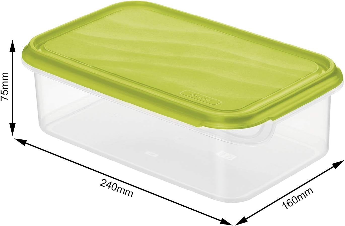 Rotho Rondo voedselbewaarpot 1,5l met deksel, BPA-vrij plastic (PP), transparant/groen, 1,5l (24,0 x 16,0 x 7,5 cm) Voedselbewaardozen Naty Shop