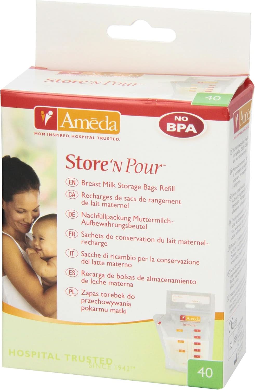 Zakjes voor moedermelk - 40 stuks Voedings- en borstvoedingsaccessoires Bebe Naty Shop