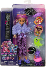 MONSTER HIGH pop en logeerpartij accessoires, Clawdeen Wolf pop met huisdier kat, halve maan, Creepover Party, HKY67