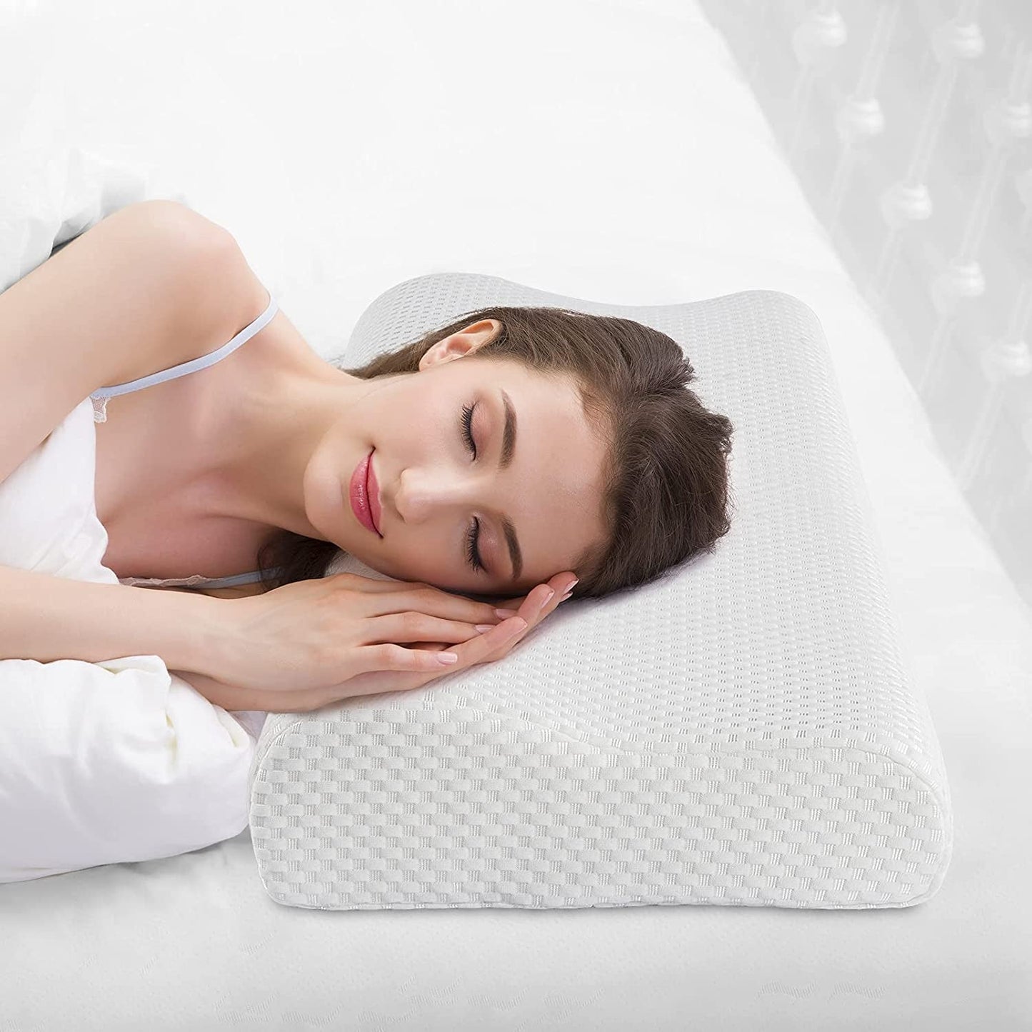 Findigit Gezondheidskussen Memory Foam Kussen Orthopedisch Neksteunkussen voor Zij- en Rugslapers Ergonomisch Cervicaal Wervelkolomkussen (60 X 35 X 11/9 Cm) Naty Shop J60 Cervicale Orthopedische Kussens 60 X 35 X 11/9 Cm