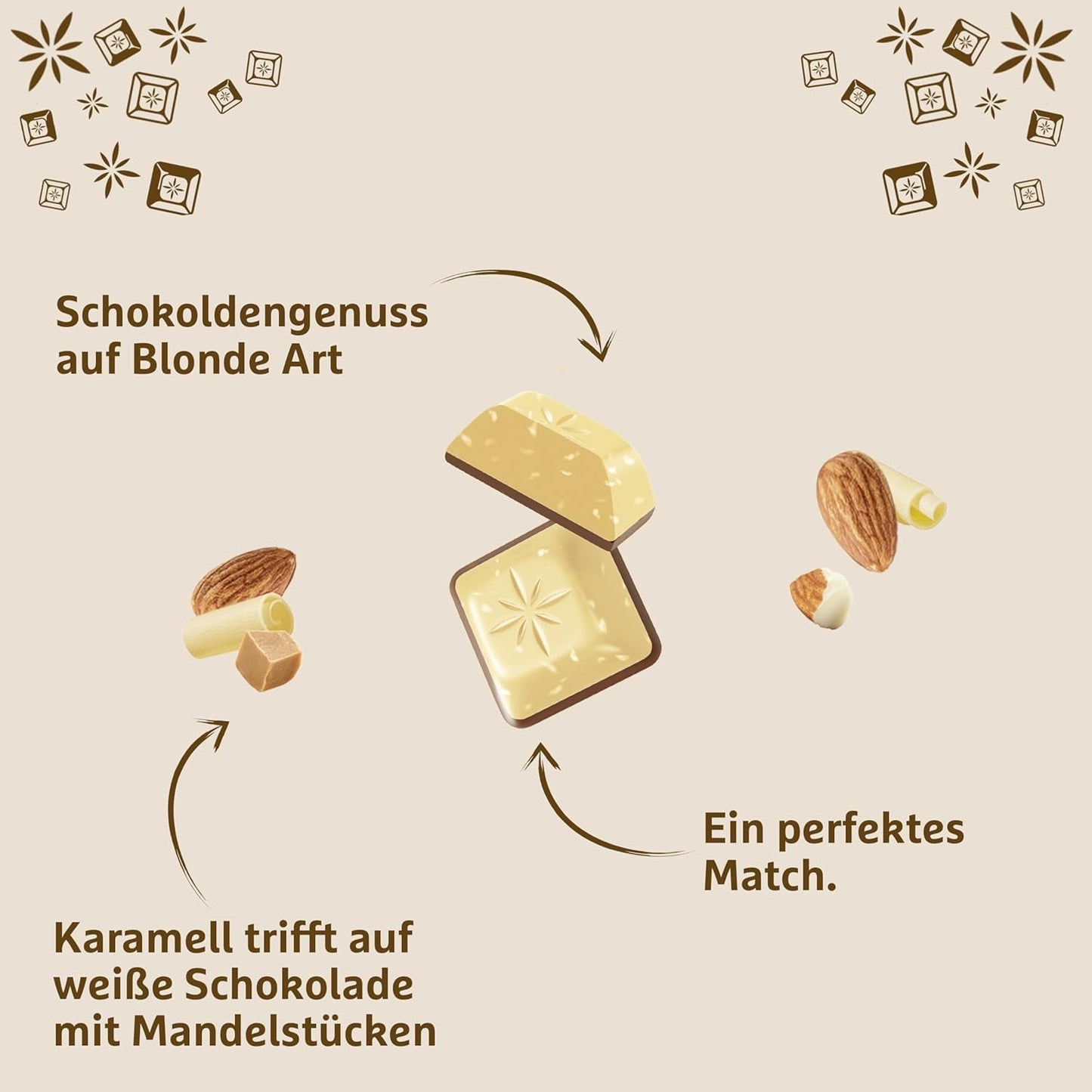 Schotten Blonde Amandel | Witte chocolade met karamel en amandelstukjes | 100 gram | Handig geportioneerd (pak van 2)