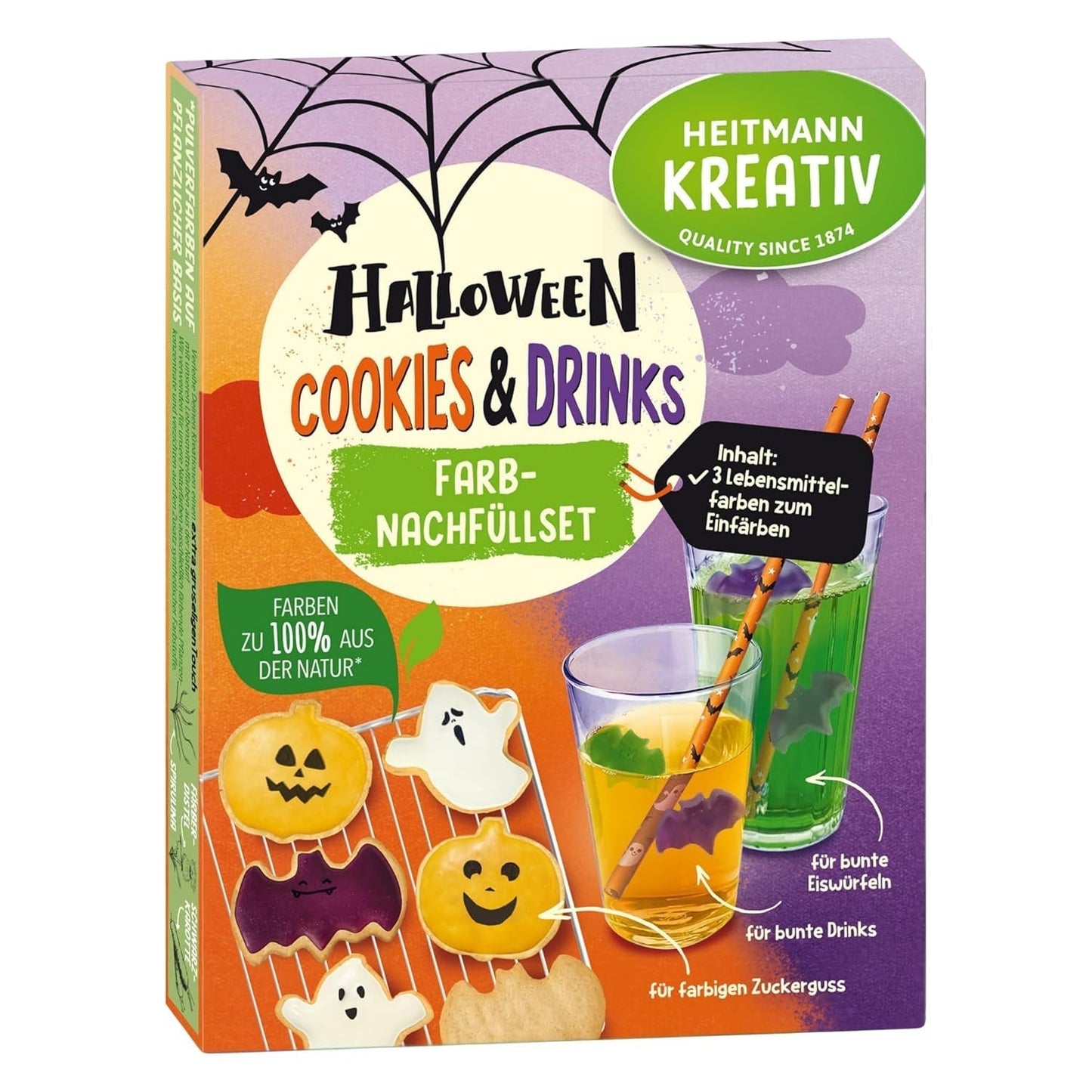 HEITMANN KREATIV kleurrijke Halloween-navulset voor koekjes en drankjes