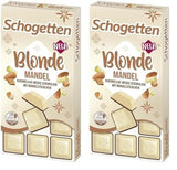Schotten Blonde Amandel | Witte chocolade met karamel en amandelstukjes | 100 gram | Handig geportioneerd (pak van 2)