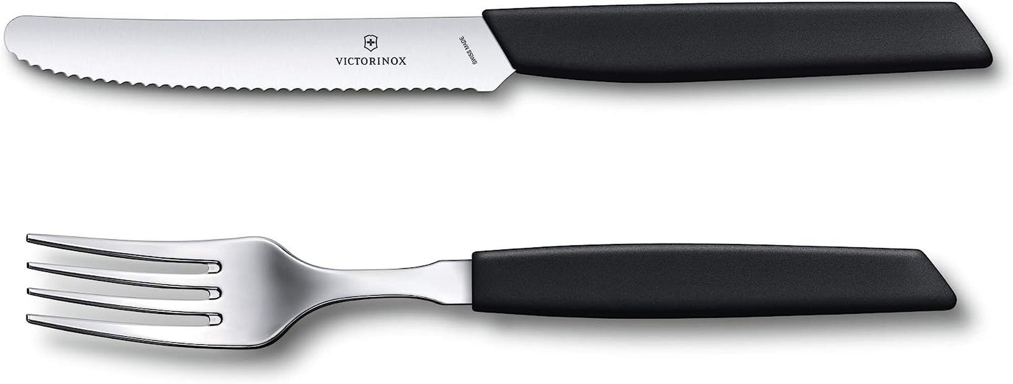 VICTORINOX moderne Zwitserse bestekset voor 6 personen 12-delige keuken Naty Shop zwart