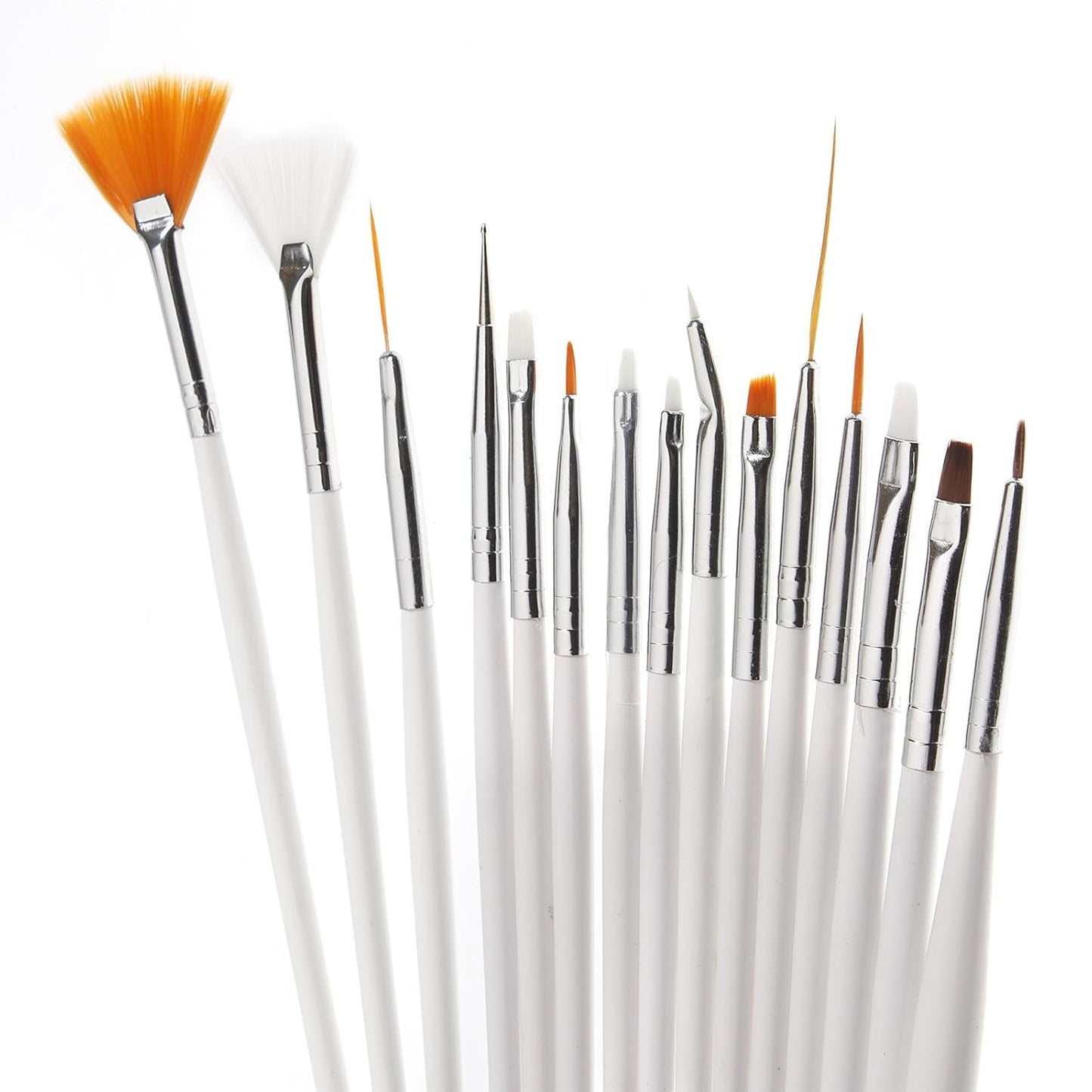 ® 20 x professionele nagelborstels, gel, verfborstels, kunstenaarsborstels, Franse nagelborstelset, gereedschapsset met puntige punt, voor nagelontwerp, schilderen, stippenpatroon, enz., met tas