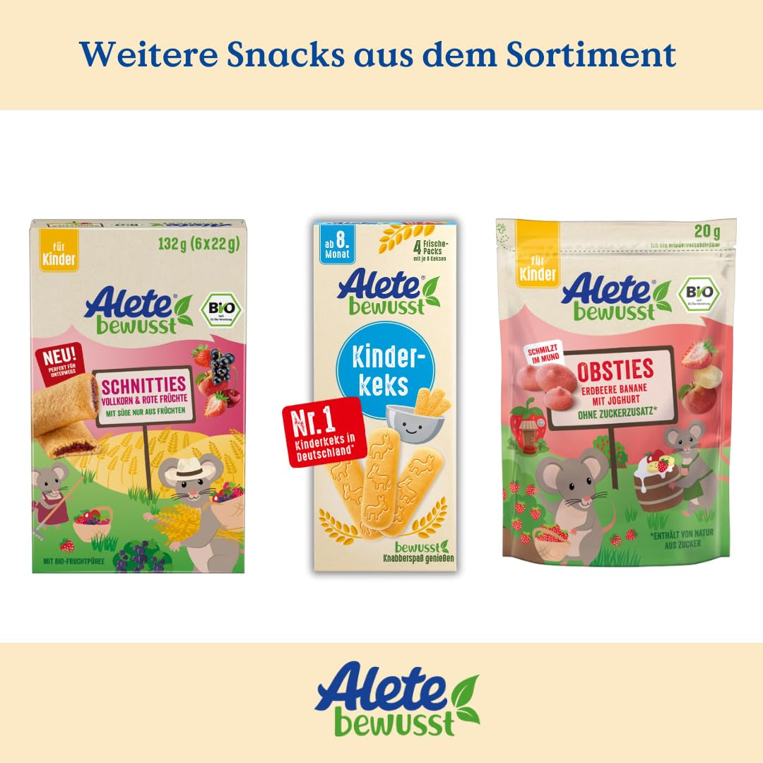 Alete Biologische Taartjes Met Volle Granen En Appel 6 x 22 g