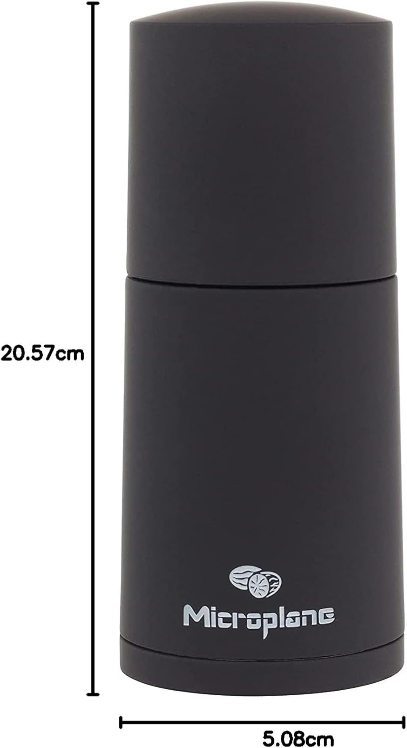 Microplane Kruidenmolen Zwart voor Nootmuskaat, Kaneel, Tonkabonen, Lange Peper en Andere Droge Kruiden Malen en Grinders Naty Shop