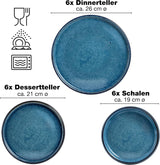 Moritz & Moritz SOLID 18-delige steengoed serviesset voor 6 personen - serviesset voor 6 personen, bestaande uit 6 dinerborden, 6 zijborden en 6 dinerborden