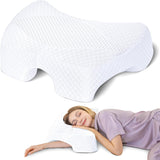 SAHEYER zijslaapkussen met arm, ergonomisch orthopedisch kussen, nek- en schouderkussen van traagschuim, nekkussen met meerhoekige armen voor vele slaapposities (wit) Cervicale orthopedische kussens Naty Shop Wit