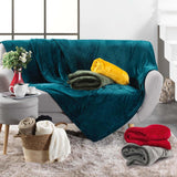 Douceur D'Intérieur Flanou Plaid, Polyester, Grijs, 125 X 150 Cm Dekbedden en dekbedden Naty Shop