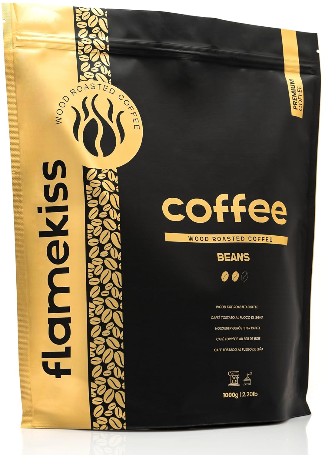 Koffiebonen 1 kg – Arabica- en Robusta-espressobonen van hoge kwaliteit, met de hand gebrand boven een houtvuur voor een rijke en aromatische koffie-ervaring met hele bonen